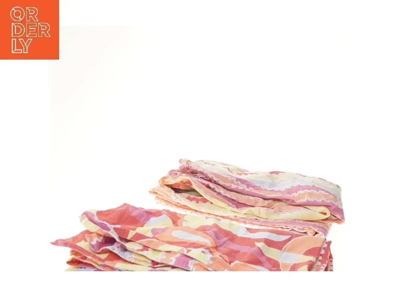 Billede 2 - Sengetøjssæt med retro mønster (str. puder 90x58 cm, dyne 200x240 cm)