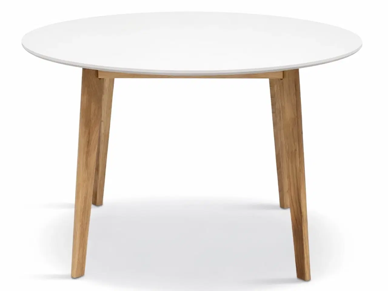 Billede 1 - Rundt spisebord - Hvid / Eg