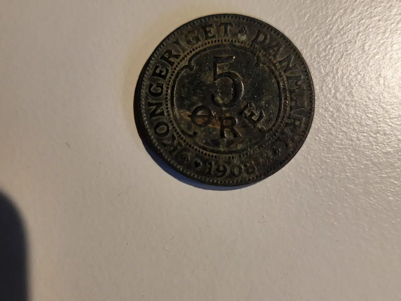 Billede 2 - Mønt 5 øre fra 1908