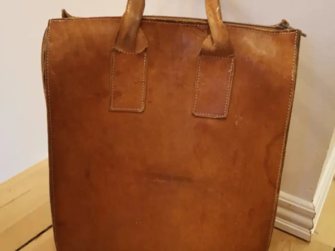 Billede 2 - Vintage shopper i kernelæder 