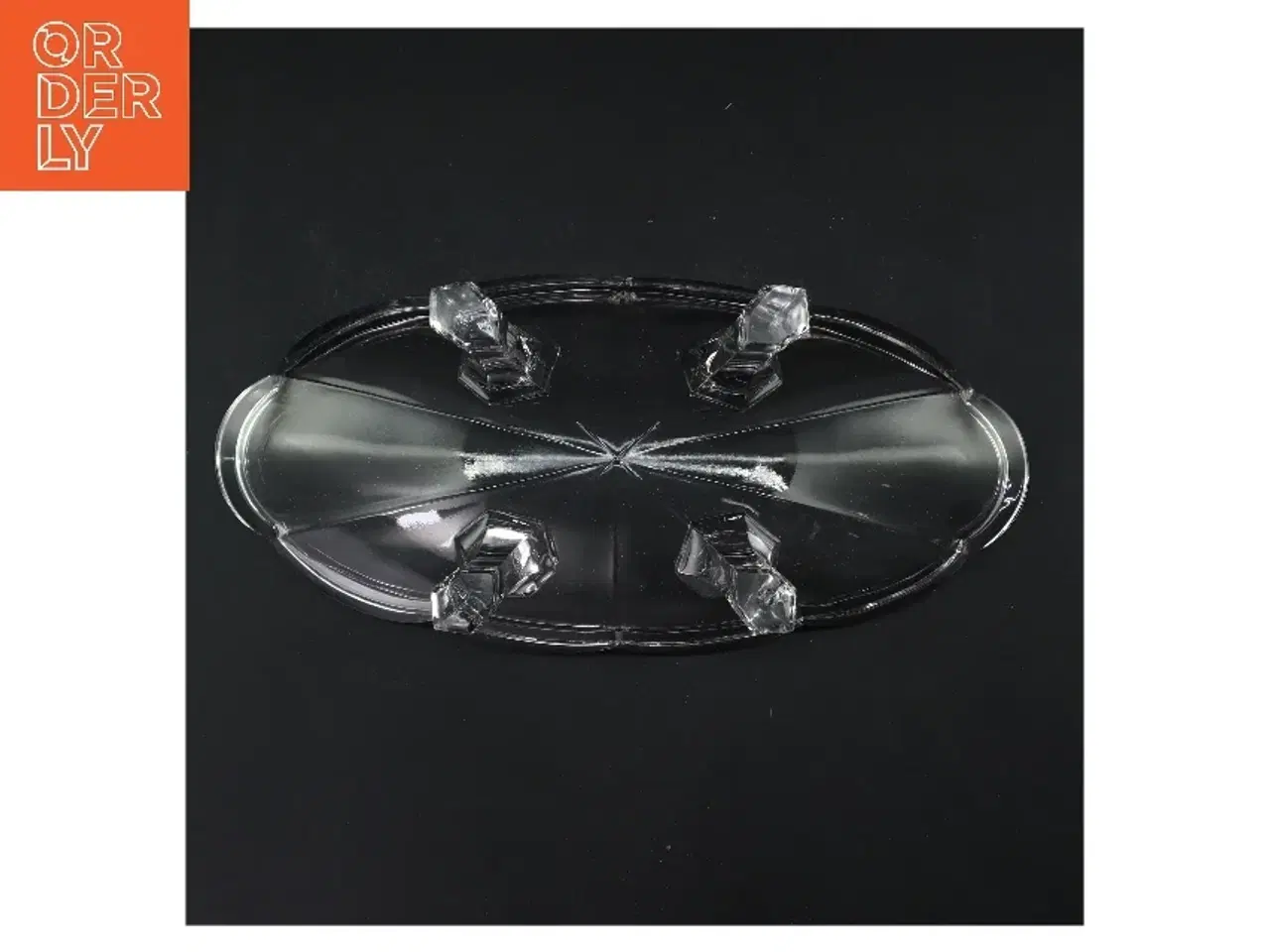 Billede 2 - Glas serveringsskål på ben (str. 29 cm)