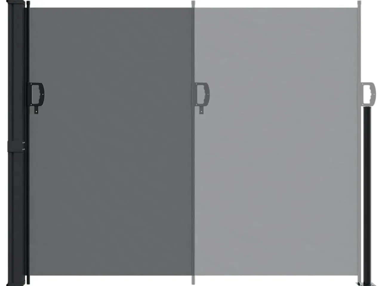 Billede 5 - Sammenrullelig sidemarkise 160 x 600 cm sort