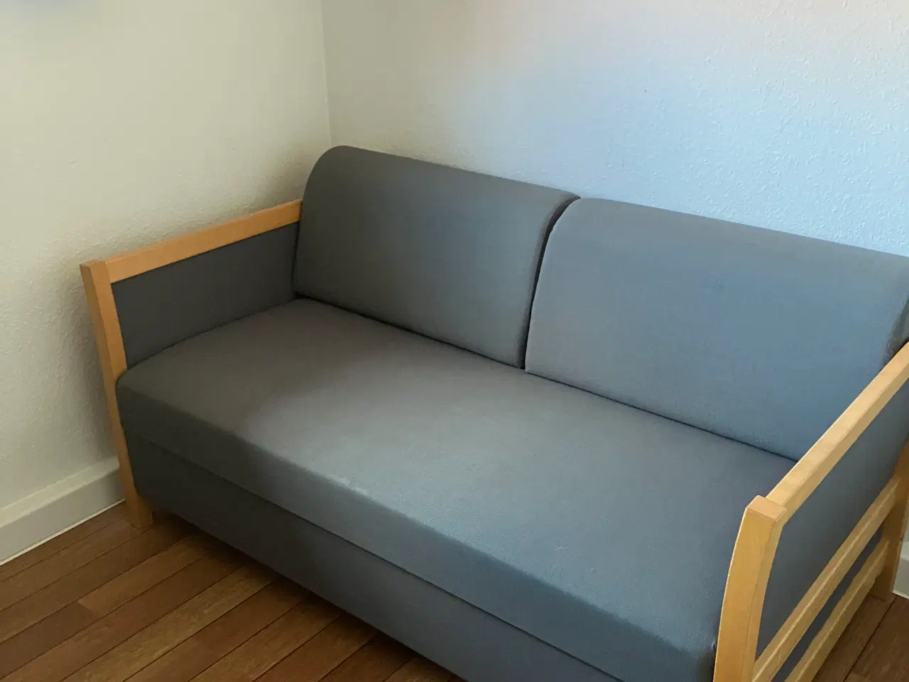 Billede 3 - Sovesofa bøg grå polstret