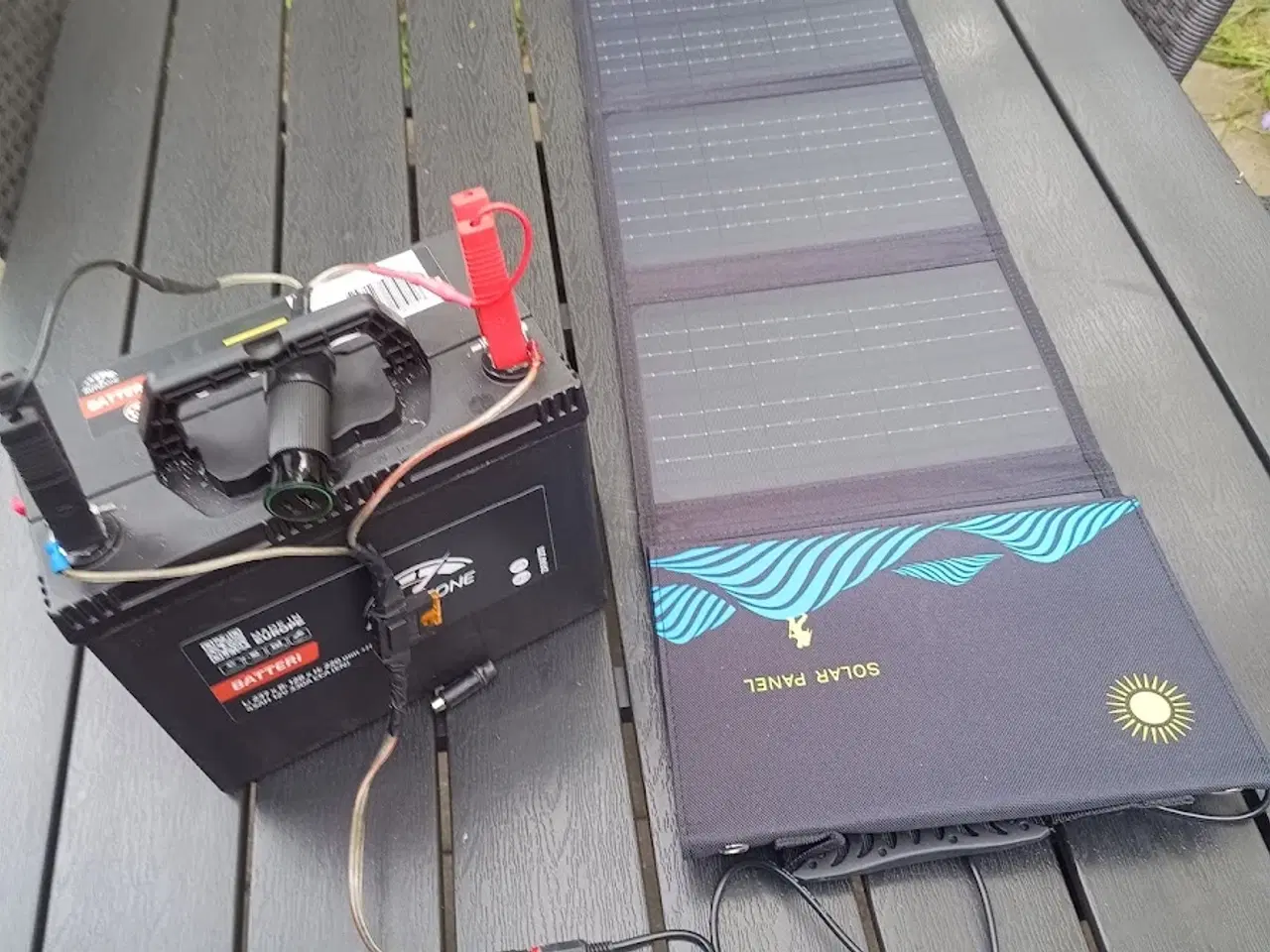 Billede 4 - Solcelle 40 W-Batterie 45 Ah-Inverter 500-750 W