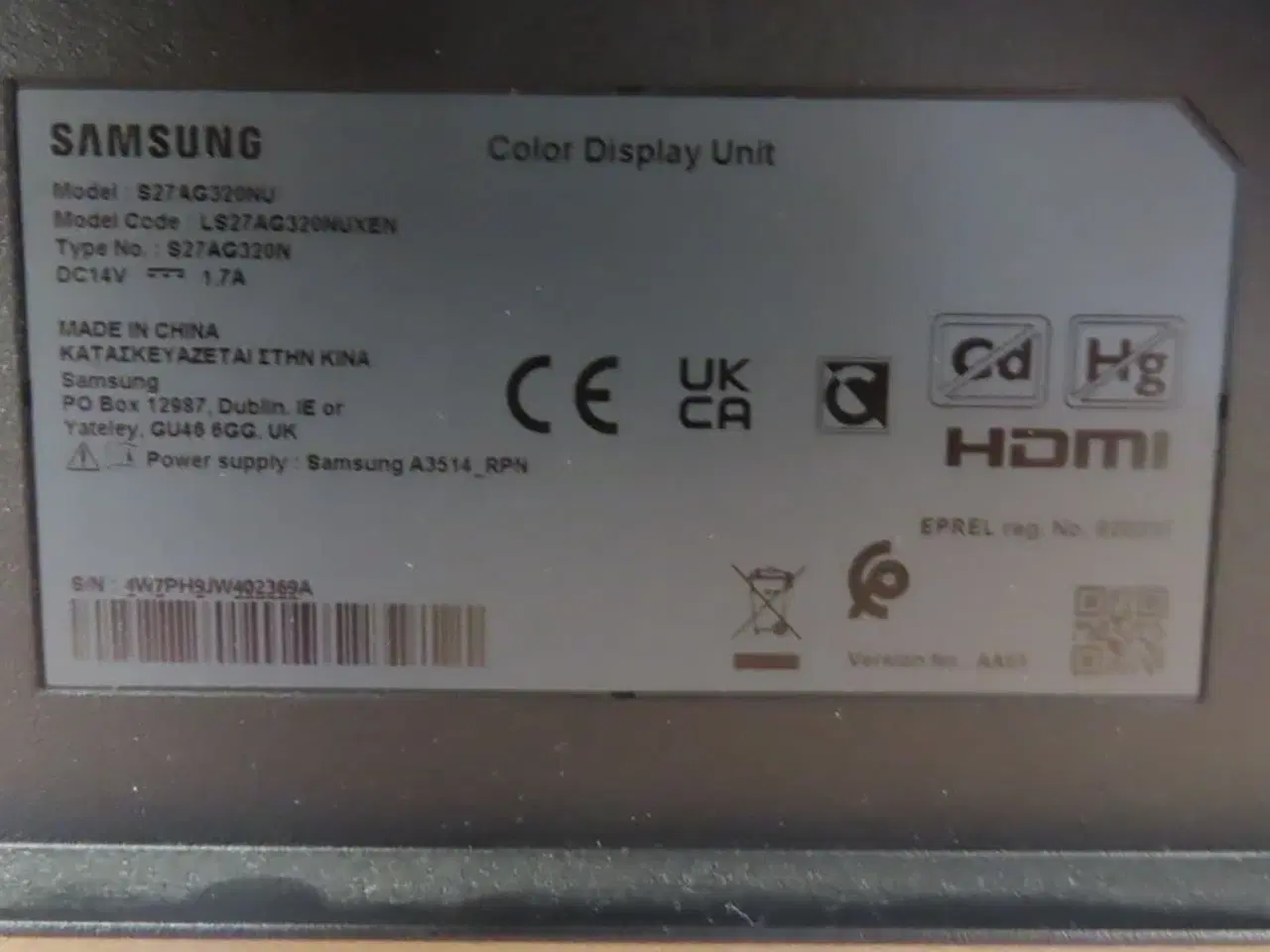 Billede 3 - 27" Computerskærm SAMSUNG S27AG320NU