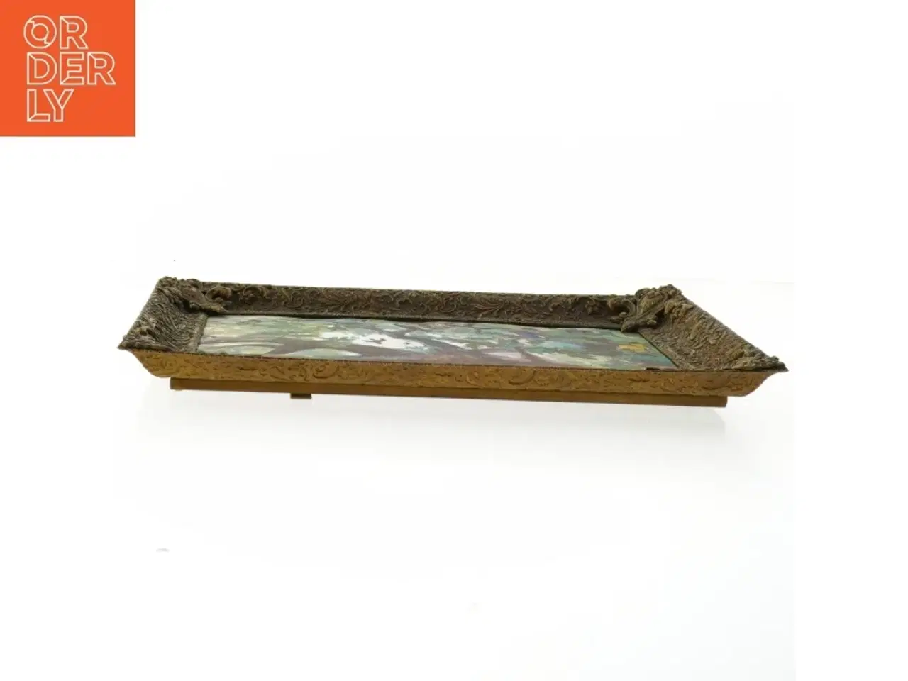 Billede 3 - Forgyldt maleri med fuglemotiv (str. 28,5x23 cm)