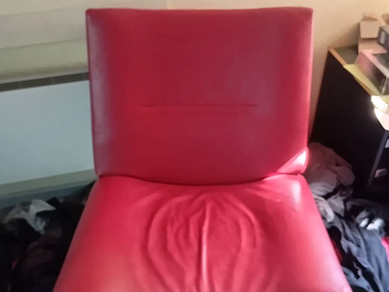 Billede 2 - Fin rød lædersofaer en 2 og en 3 og stol