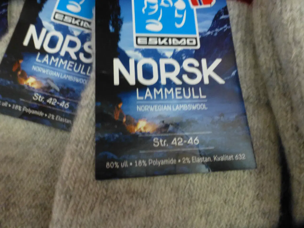 Billede 2 - Uld Sokker Norsk Lammeuld Str 42-46