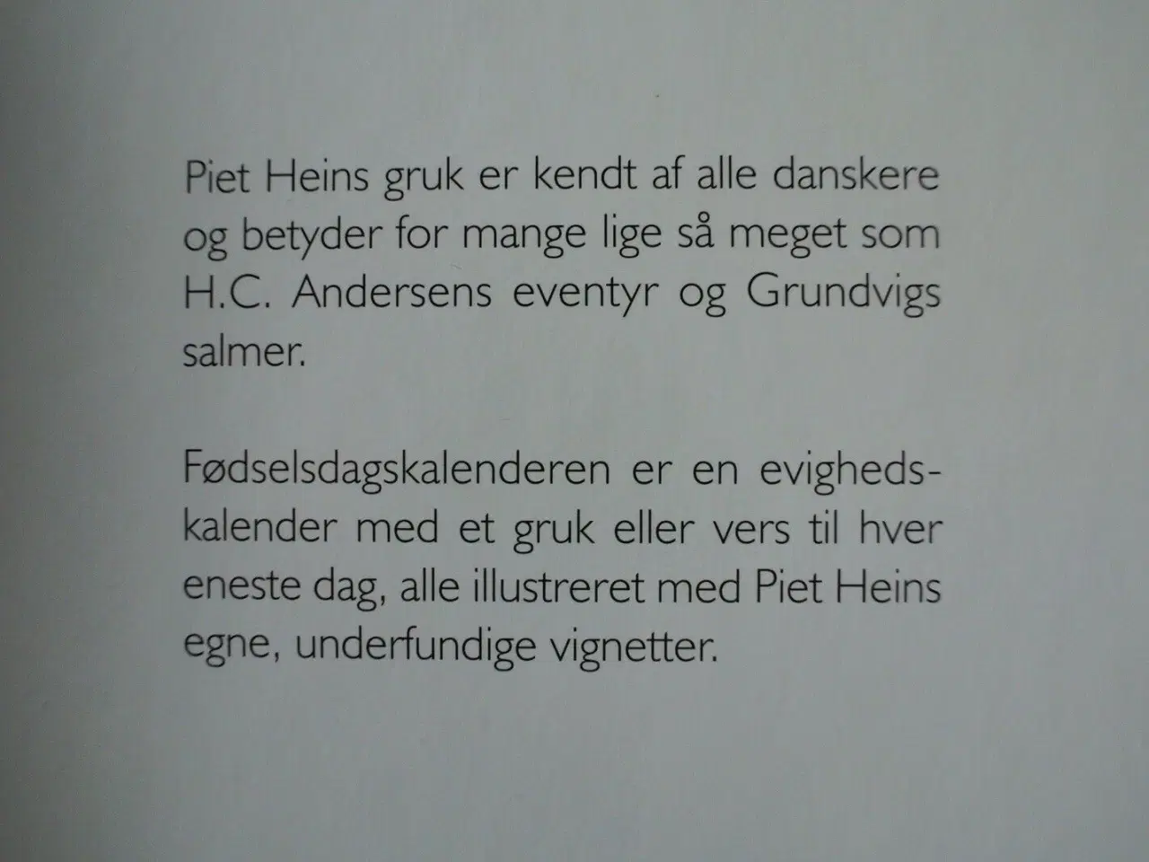 Billede 2 - fødselsdagskalender, af piet hein, genre: digte