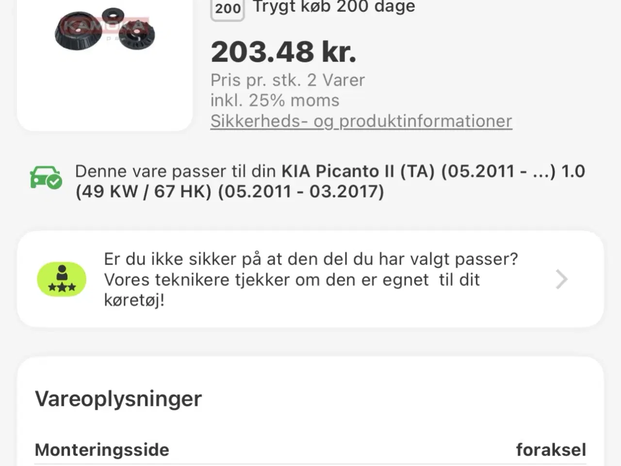 Billede 3 - Nye tårnlejre til Kia pacanto (TA)