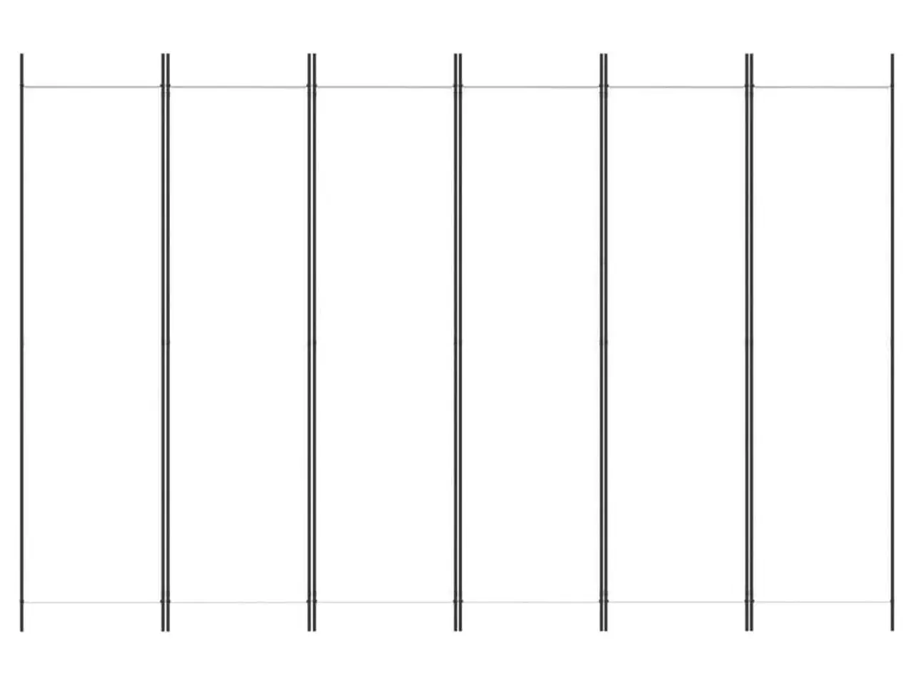 Billede 3 - 6-panels rumdeler 300x200 cm stof hvid