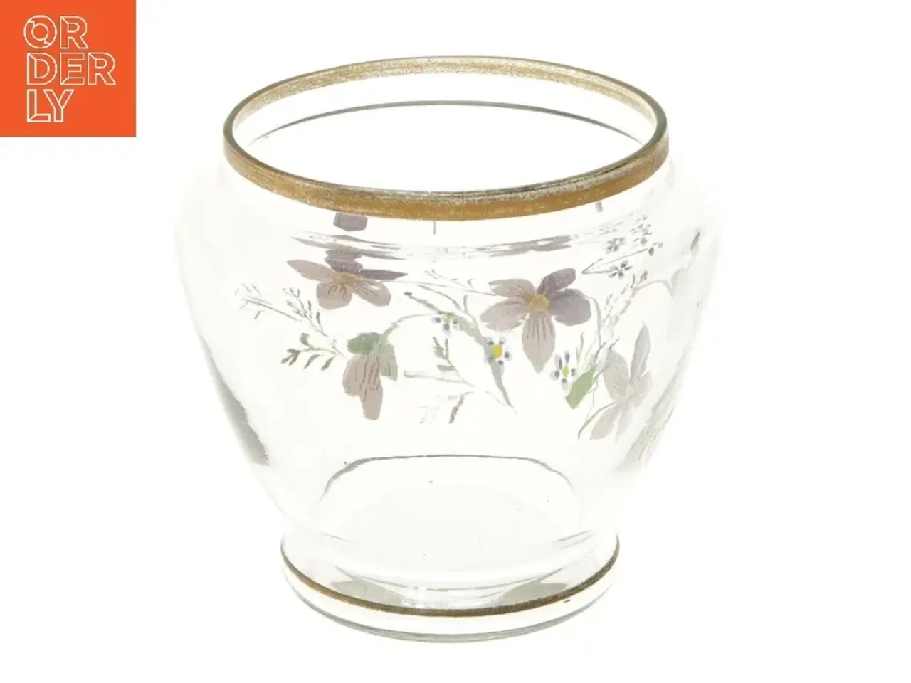 Billede 4 - Dekorativ glasvase med blomsterdesign (str. Ø 11x10 cm)