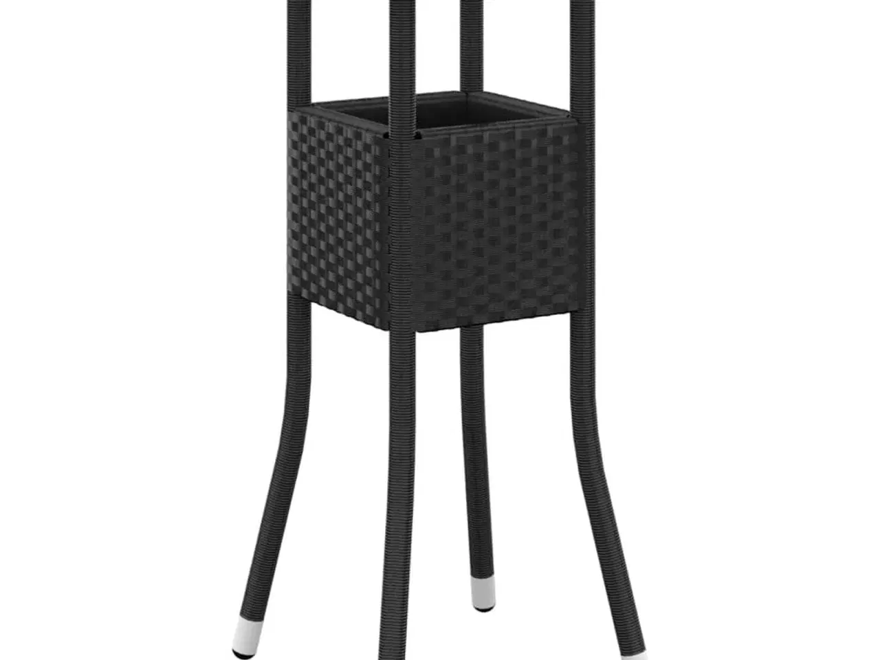 Billede 1 - Havebord Ø60x75 cm hærdet glas og polyrattan sort