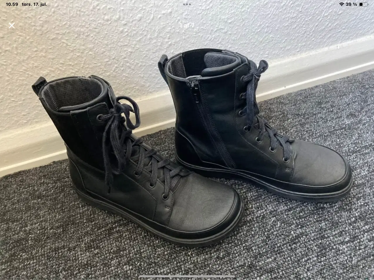 Billede 2 - New Feet støvler i sort skind. Størrelse 37