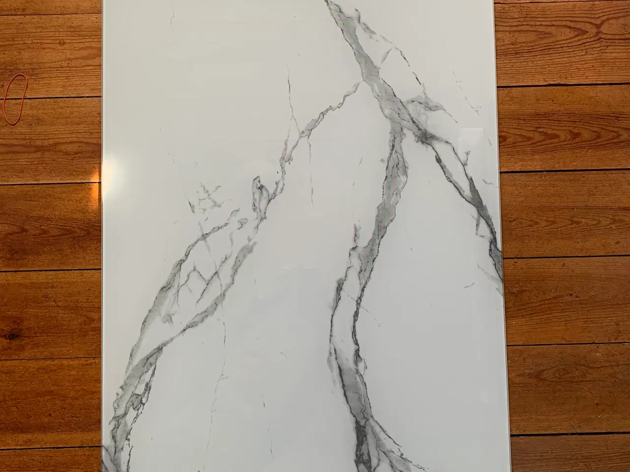 Billede 1 - Glasbordplade i marmorlook