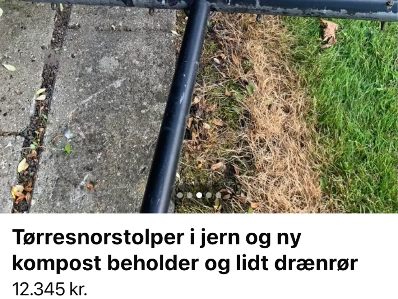 Billede 3 - Tørresnorstolper i jern.kompost beholder lidt dræn