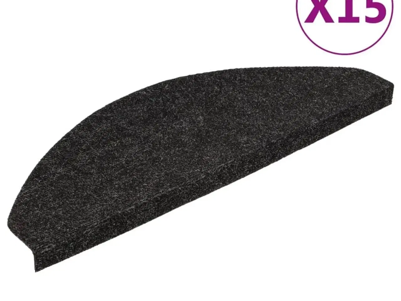 Billede 2 - Selvklæbende trappemåtter 15 stk. 65x22,5x3,5 cm antracitgrå