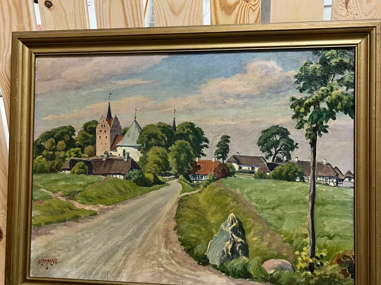 Billede 1 - Oliemaleri af Horne Rundkirke malet af 6:MM42
