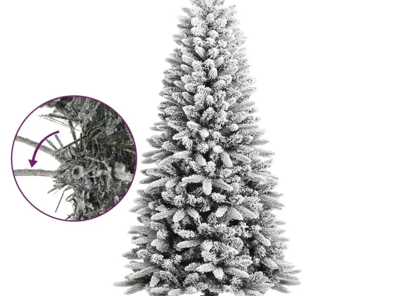 Billede 6 - Kunstigt juletræ med sne 120 cm PVC og PE