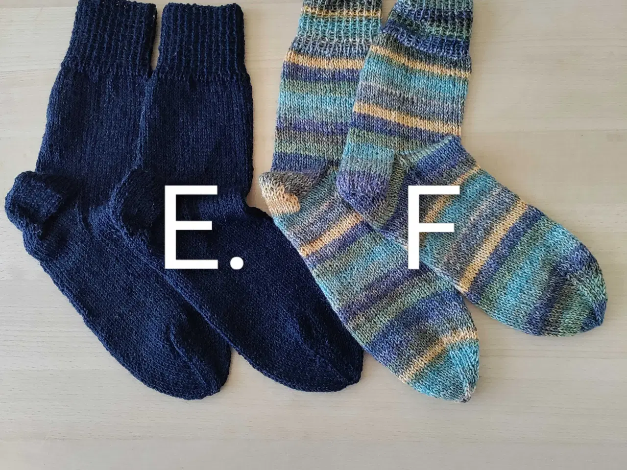 Billede 1 - Nye hjemmestrikkede uldsokker str 38-40
