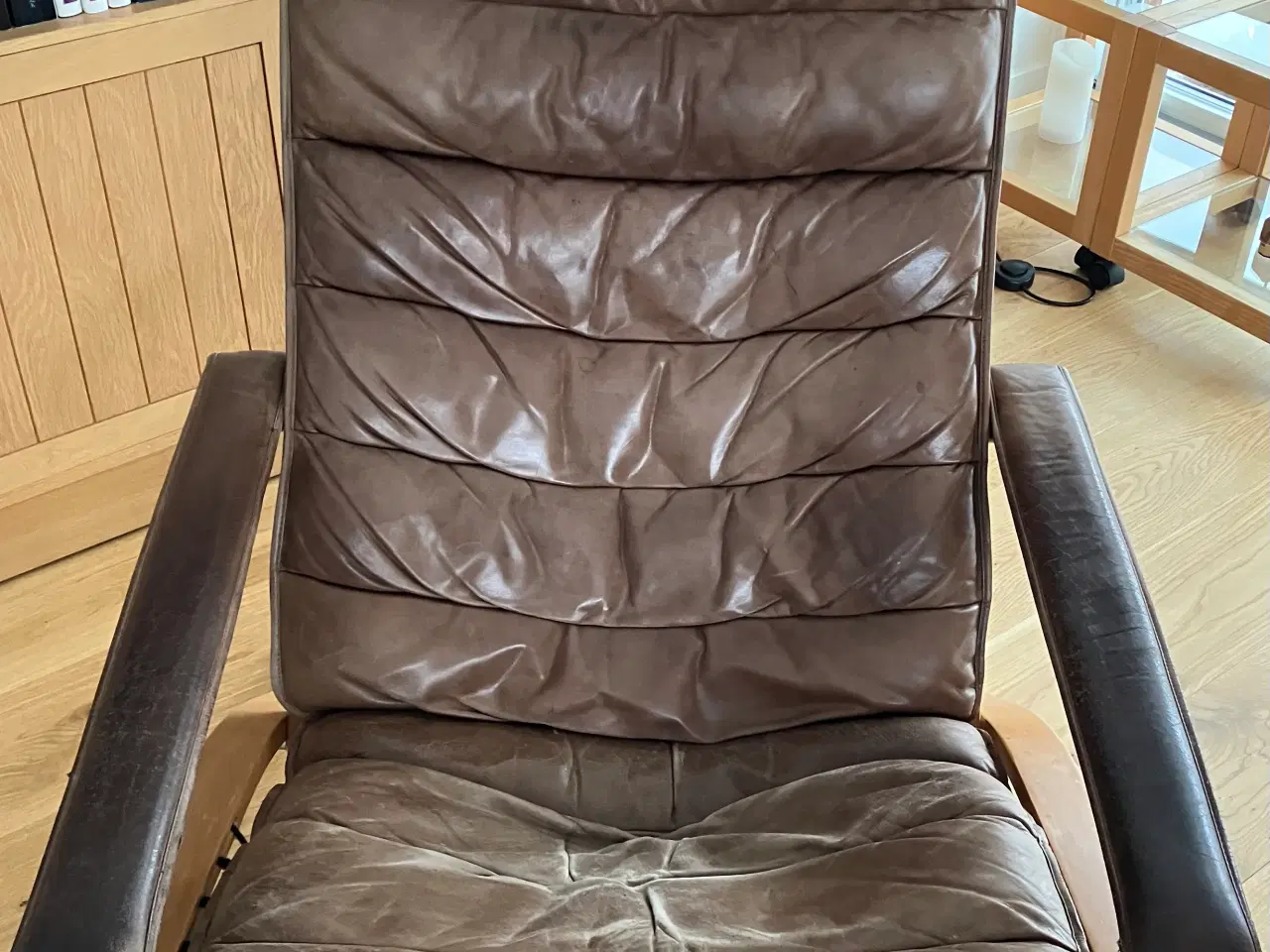 Billede 1 - Flex lænestol i brunt læder 