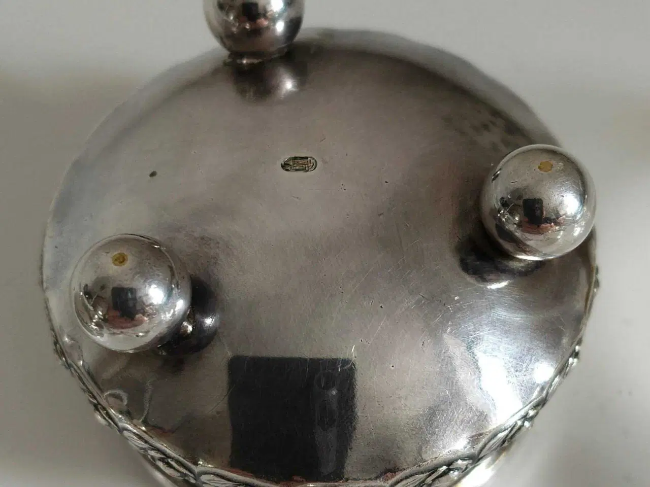 Billede 8 - 2 Stk. For sølvet kobber saltkar med Glas indsats 