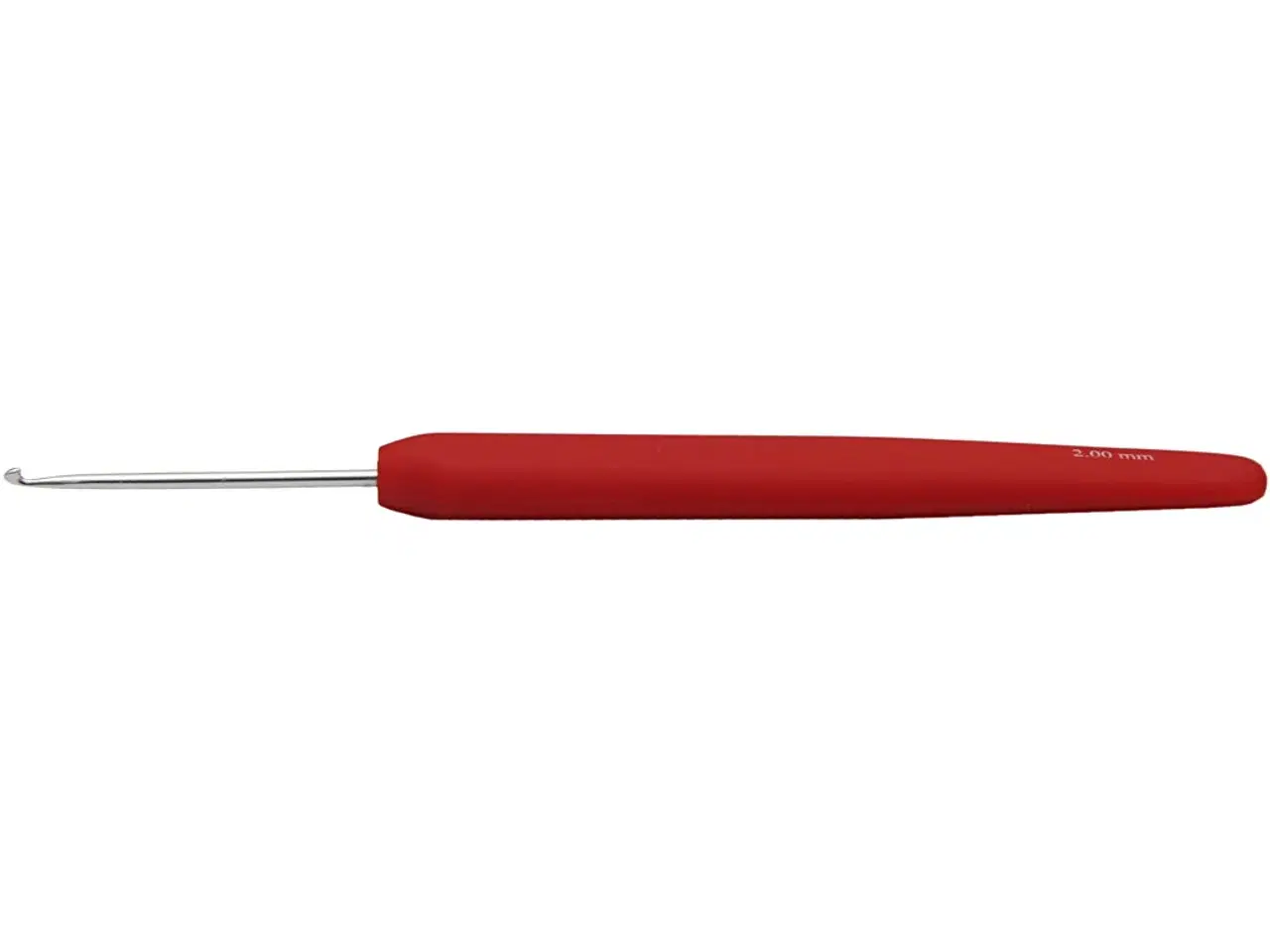 Billede 1 - Hæklenål, 2, L: 13,3 cm, str. 2 mm, rød, 1 stk.