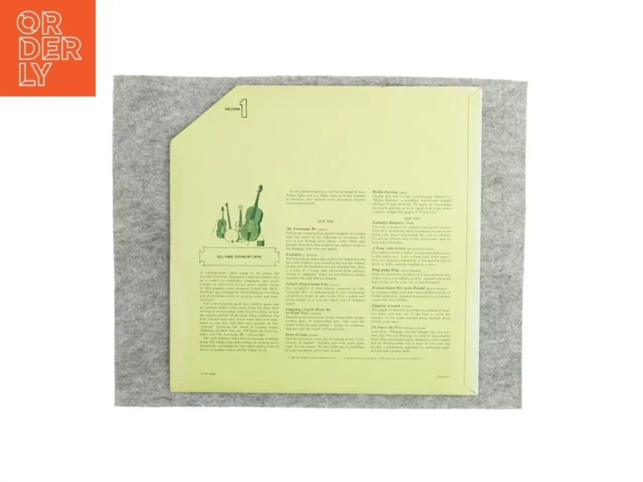 Billede 2 - ountry Music Popular Hits Record 1 Vinylplade