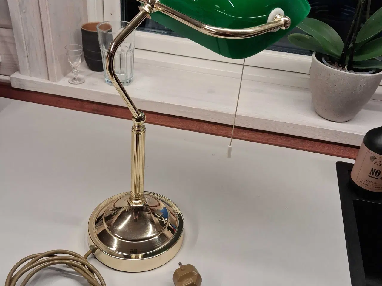Billede 1 - Bordlampe "Banker's" m grøn skærm.