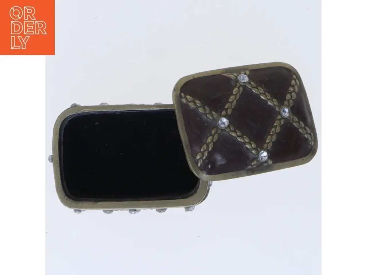 Billede 3 - Dekorativ smykkeskrin med ædelstene (str. 5x4x2,5 cm)