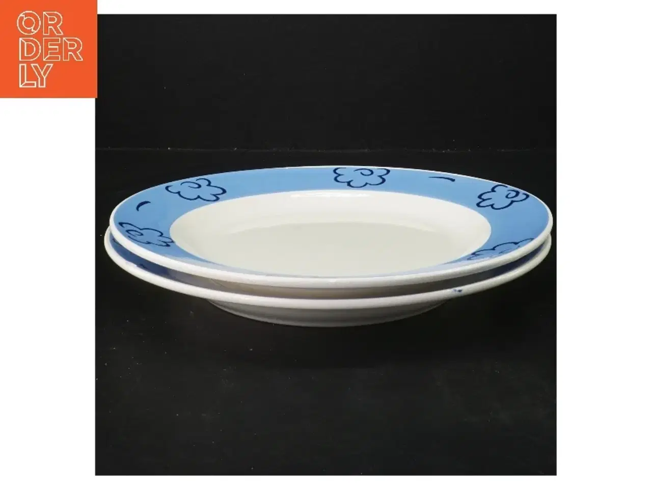 Billede 1 - Middagstallerkener med blomsterdesign (str. Ø 24,5 cm)