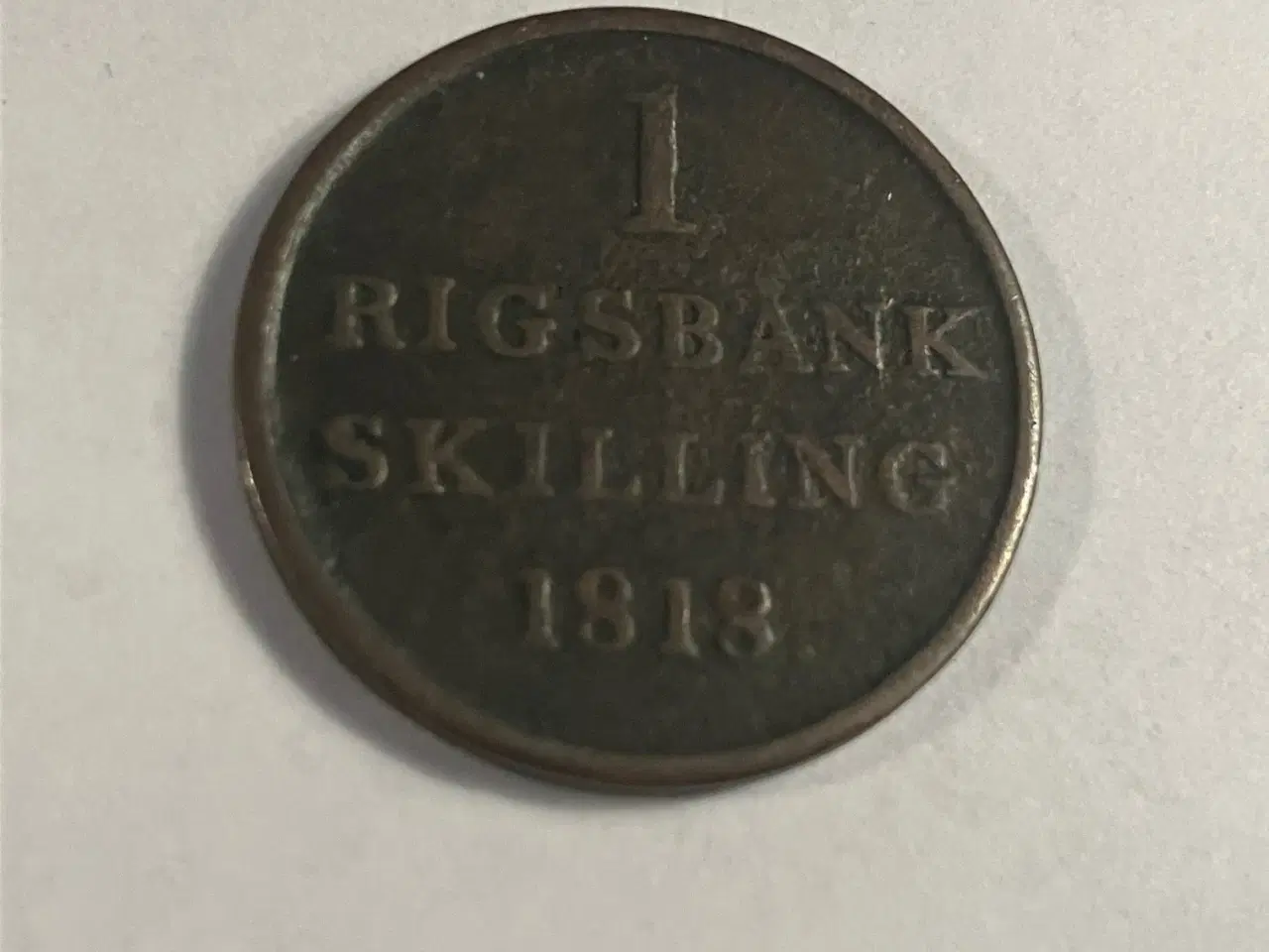 Billede 1 - 1 Rigsbankskilling 1818 Danmark