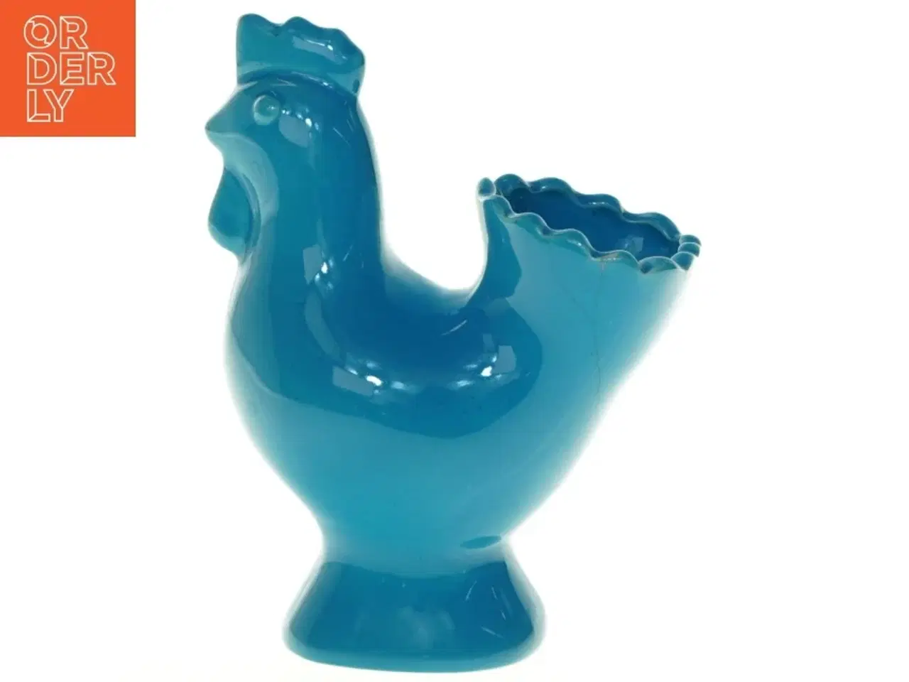 Billede 4 - Blå keramik hane vase (str. 12 x 16 cm)