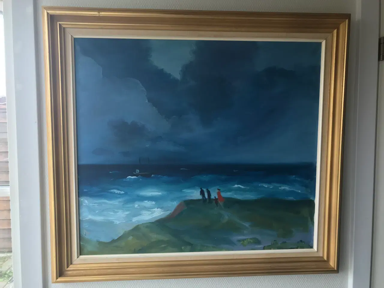 Billede 4 - "Storm ved Havet med Skib" - Knud Kristensen