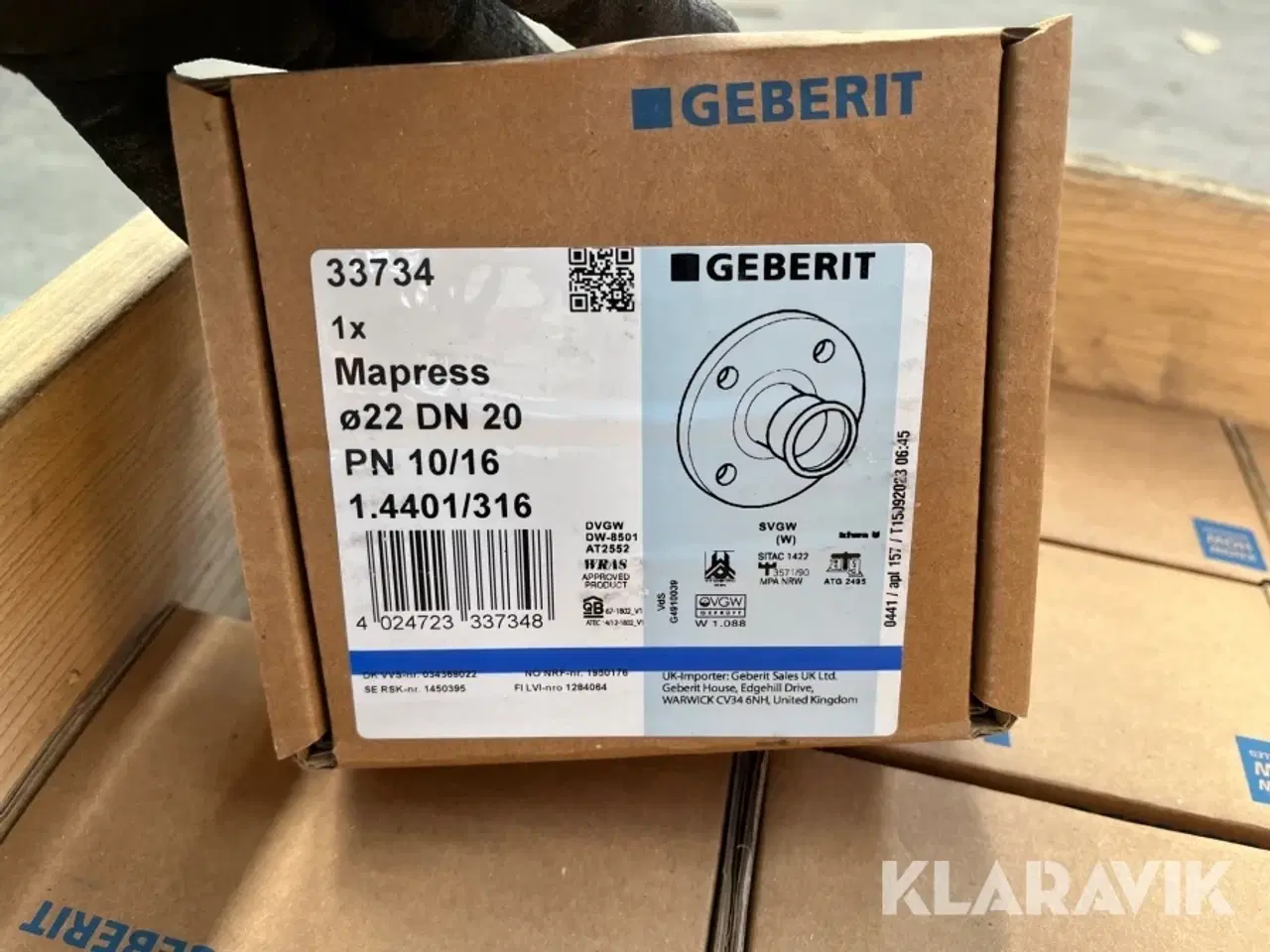 Billede 8 - Lot blandet med overgangsflanger, kontrolkit, rørholdere, toiletbræt og masker