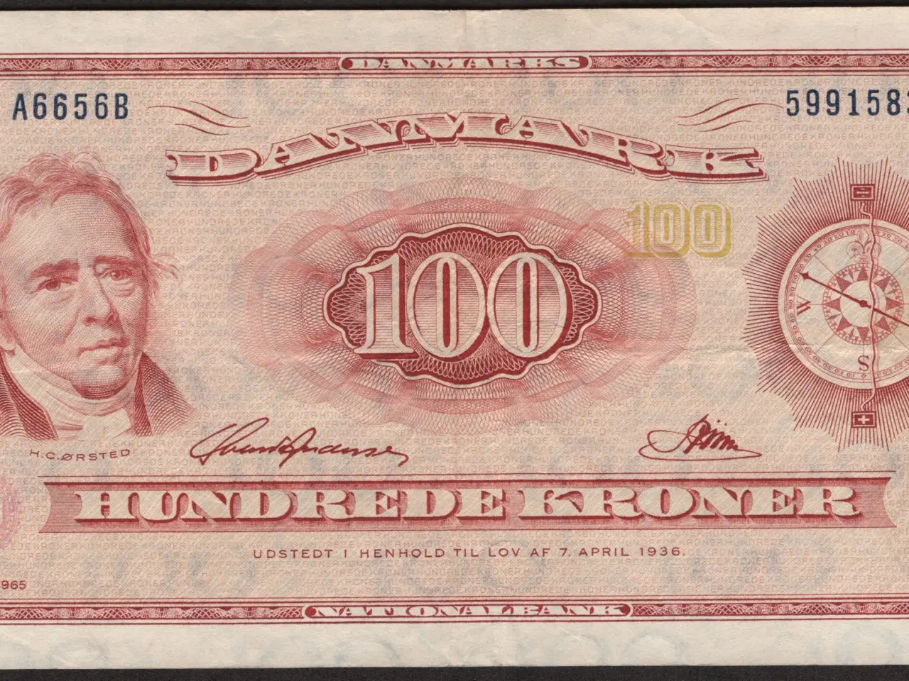 Billede 1 - Danmark 100 Kroner 1965