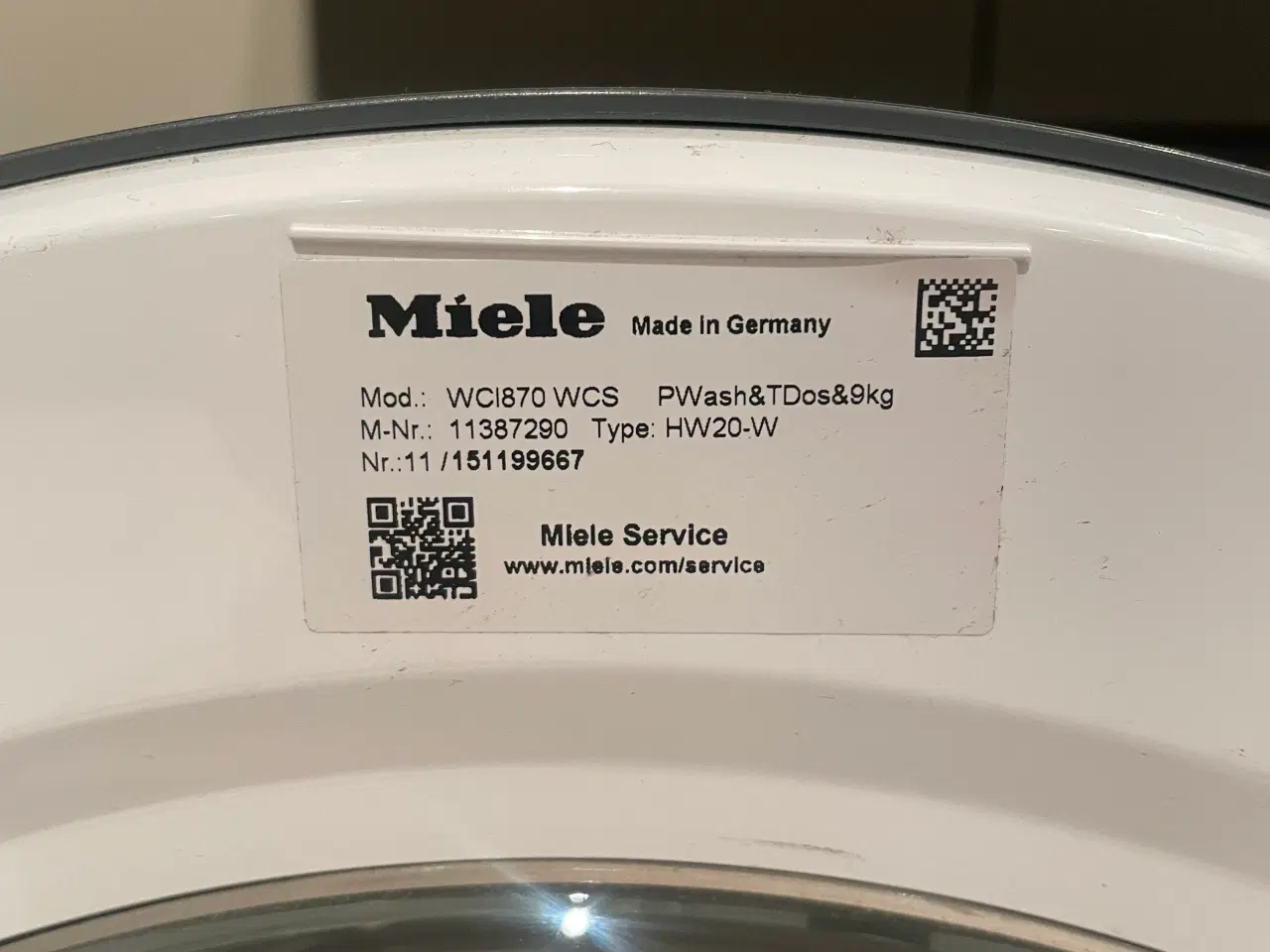 Billede 2 - Miele vaskemaskine - 9kg/1400 omdrejninger