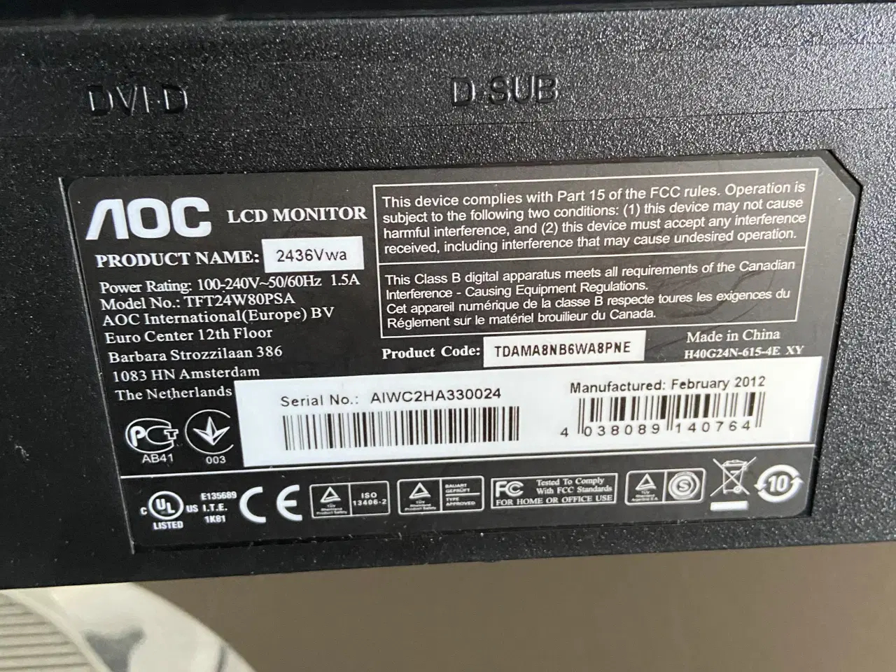 Billede 3 - LCD skærm fra AOC