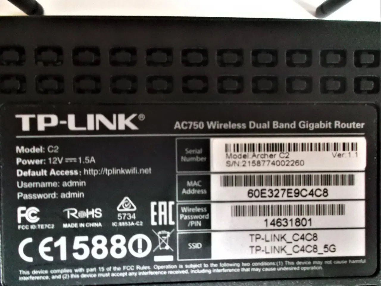 Billede 3 - TP-LINK Archer C2 AC750 Wireless Dual Band Gigabit