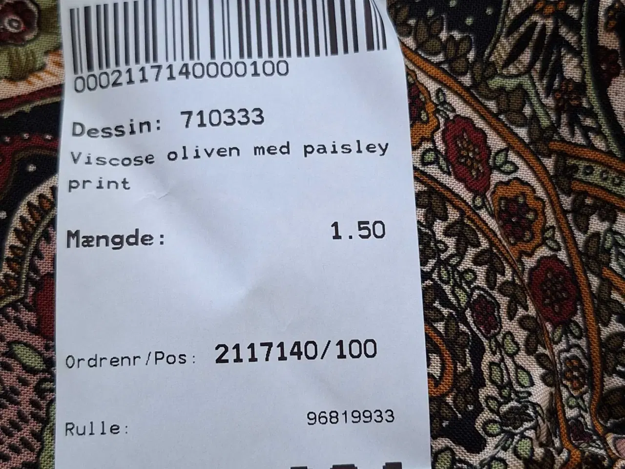 Billede 3 - Viskose med paisley tryk 