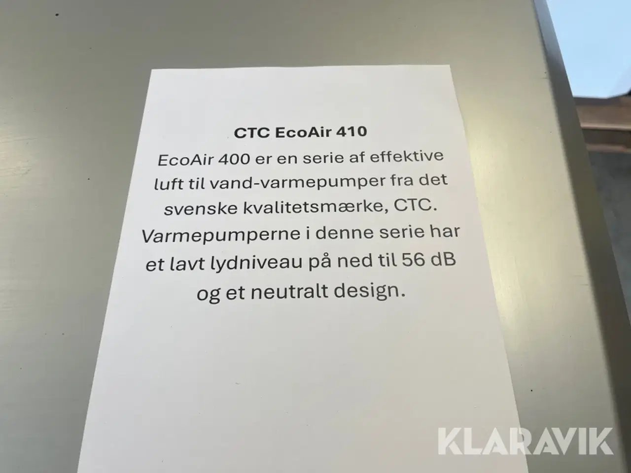 Billede 3 - Luft til vand varmepumpe CTC EcoAir 410 inde og ude del.