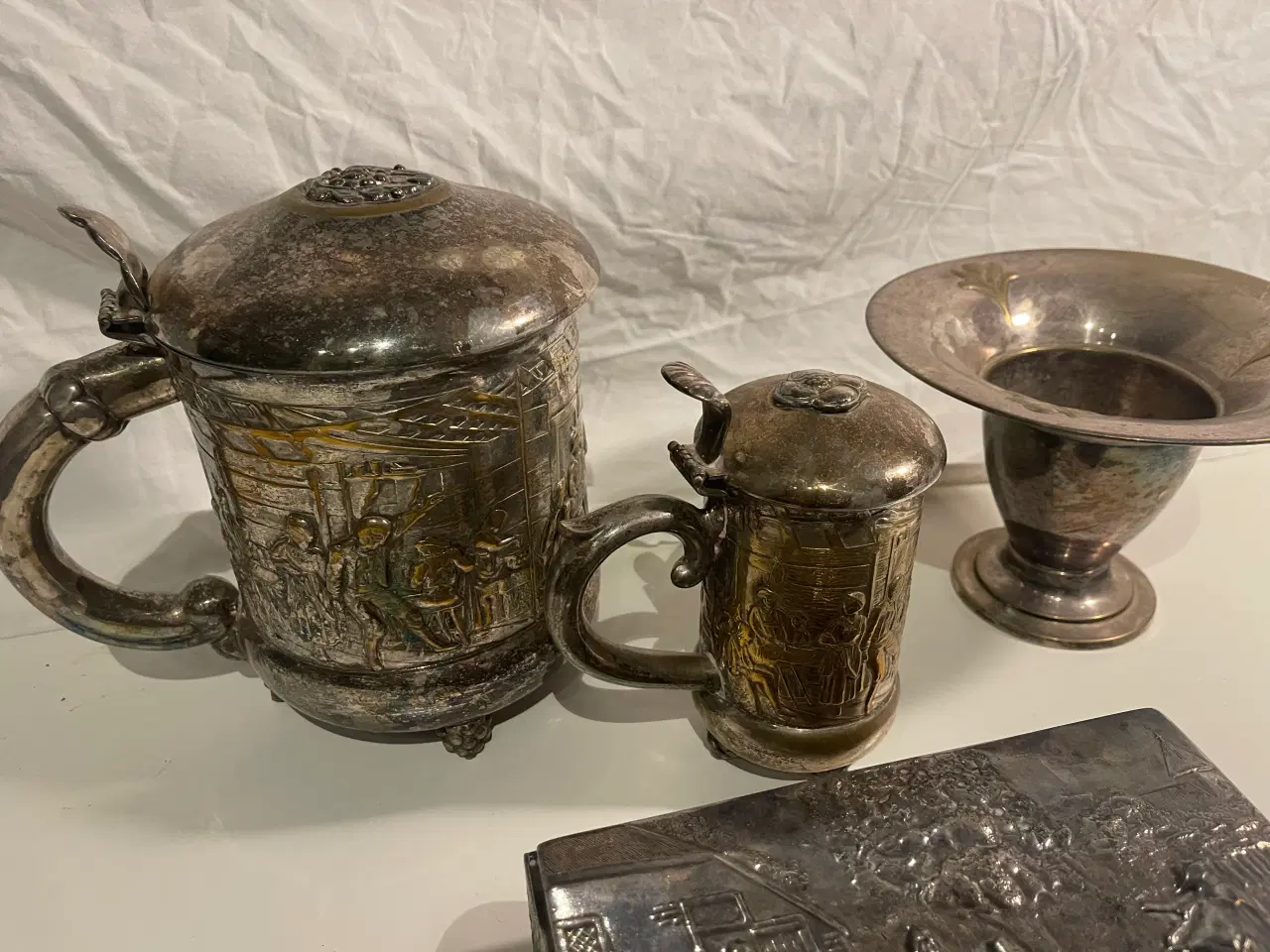 Billede 3 - Plet Sølv,  krus , cigarkasse m. m.