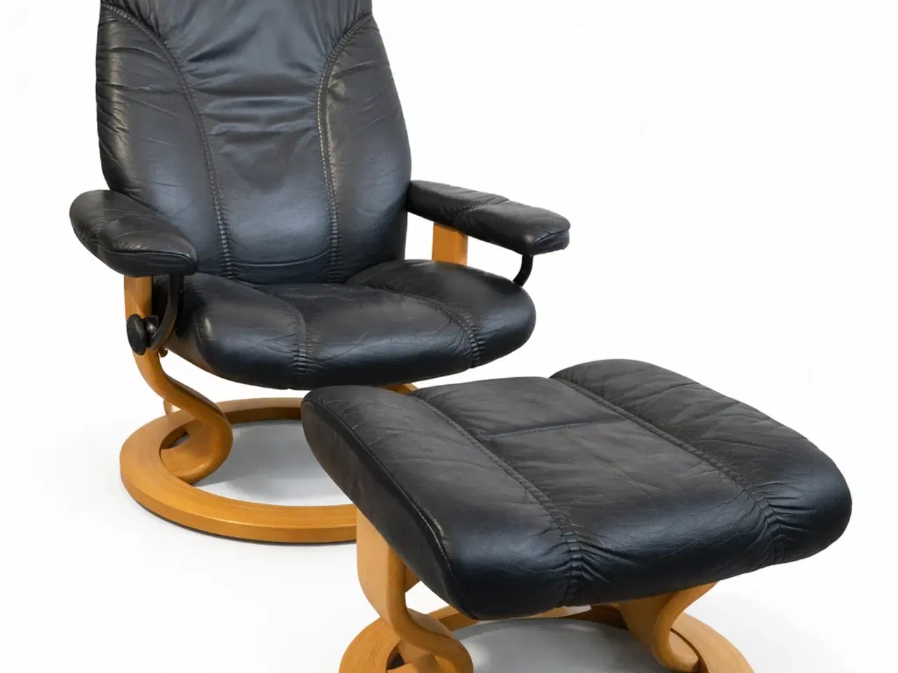 Billede 2 - 2 stk ægte Stressless lænestole med skammel – Ekor