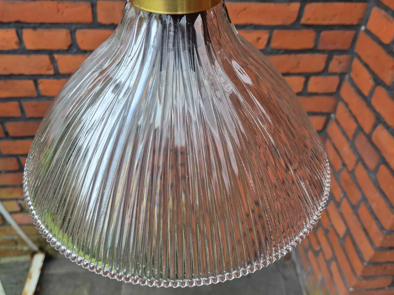 Billede 15 - Fed glaslampe med top i teak