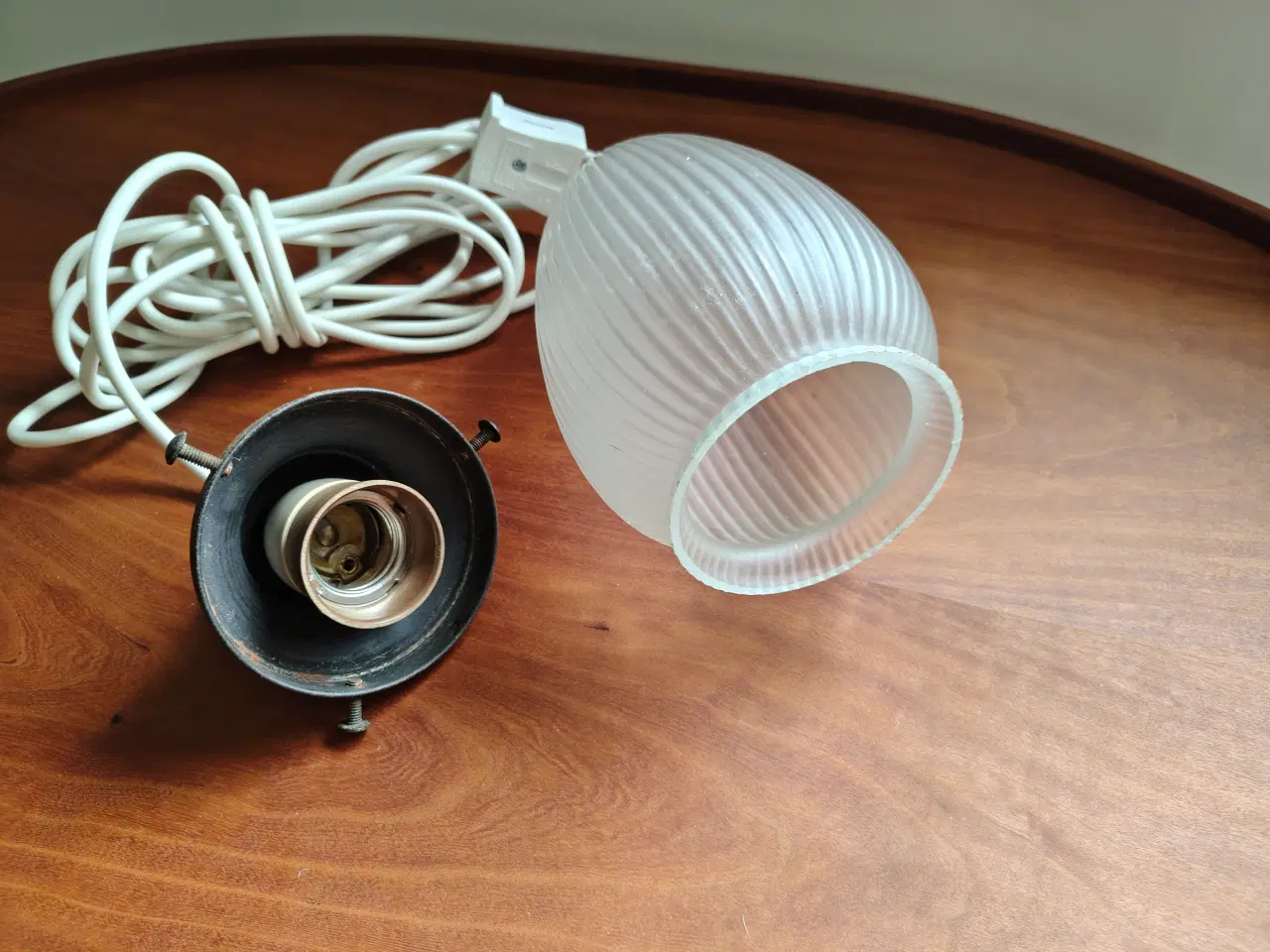 Billede 3 - Vintage loftlampe med glaskuppel