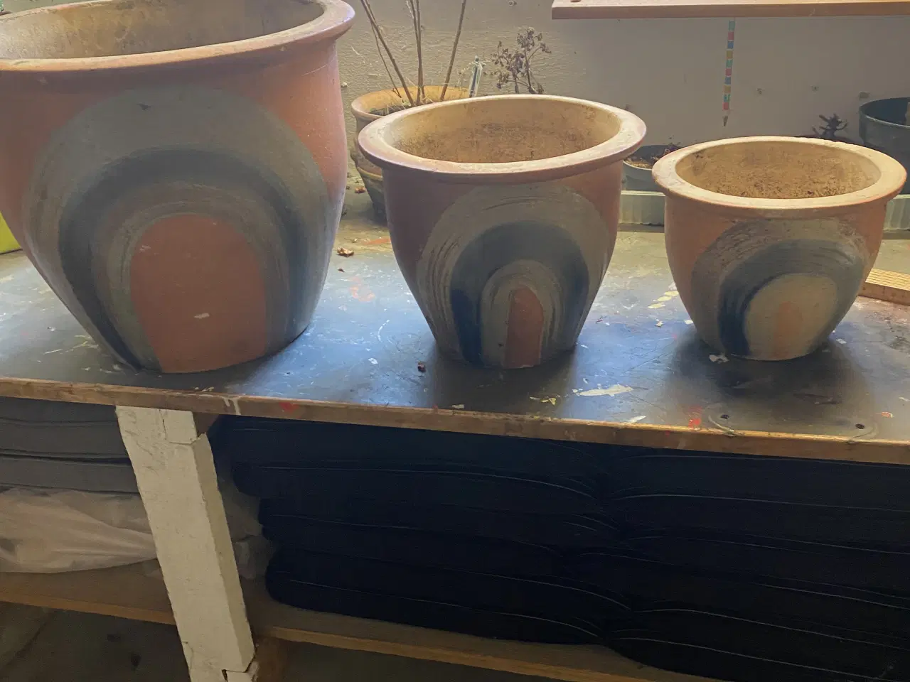 Billede 1 - 3 frostsikre krukker med mønster