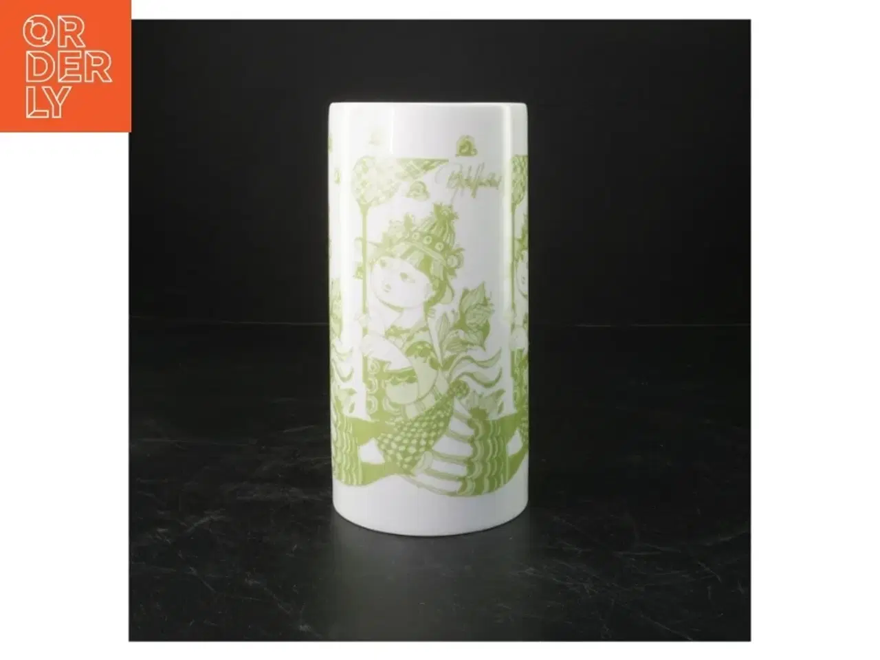 Billede 1 - Bjørn Wiinblad. Dekoreret hvid keramik vase (str. 20 cm)