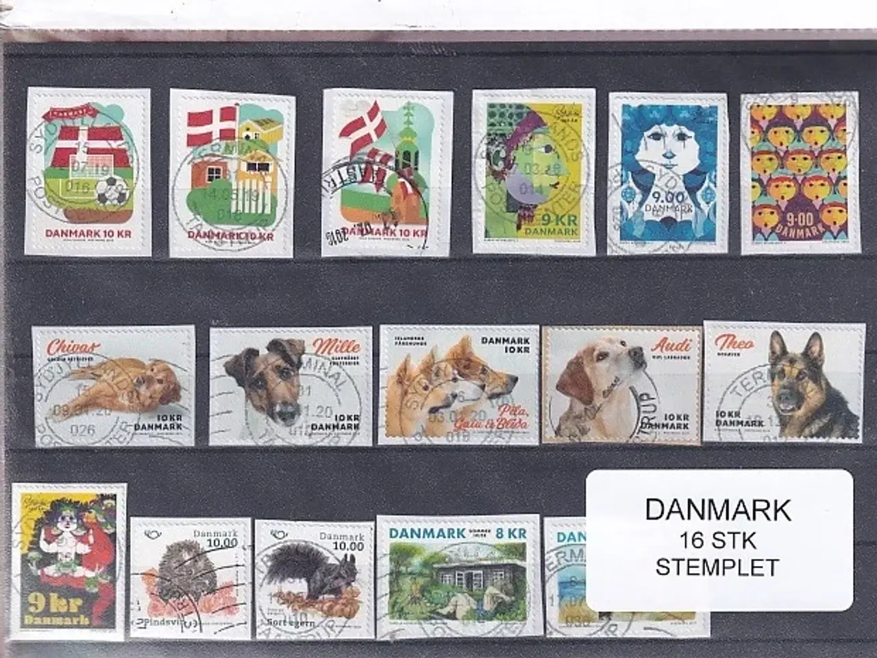 Billede 1 - Danmark - 16 Stk nye enkeltmærker - Stemplet