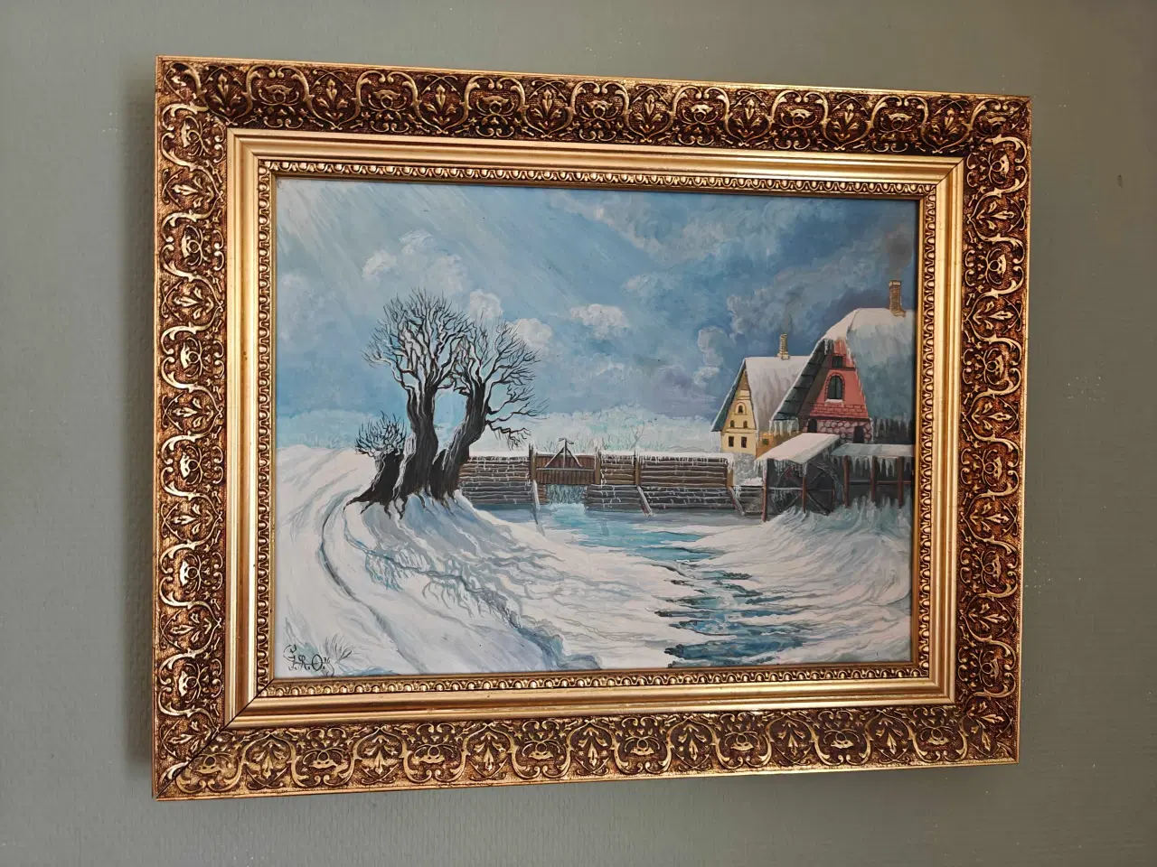 Billede 1 - Maleri af vinter landskab 
