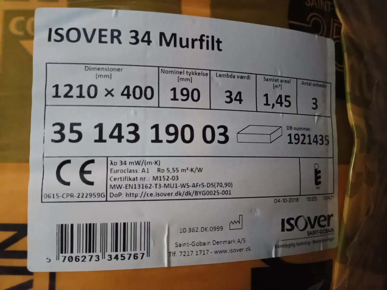 Billede 1 - Isover hulmurs isolering + flamingo strimler